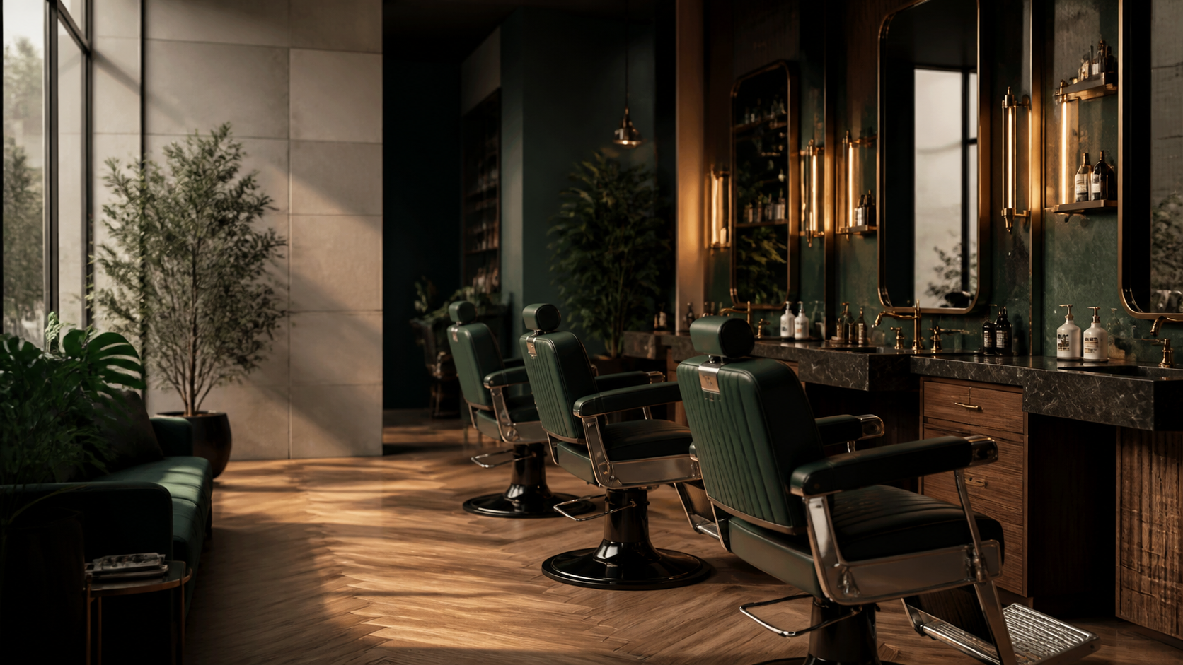 Ambiente da Barbearia Aurora